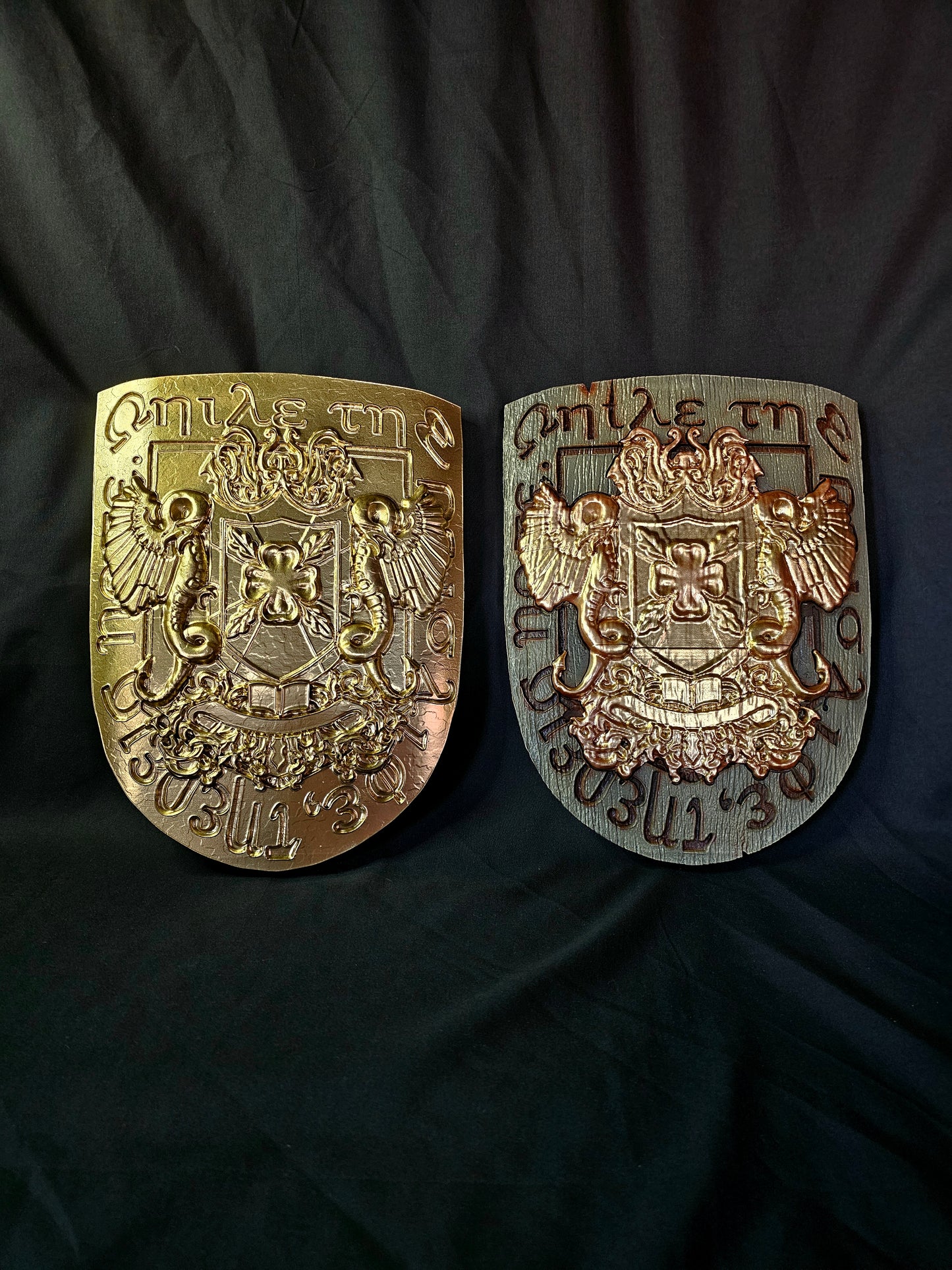 Resident Evil Spencer Mansion Wooden And Gold Emblem Life Size Prop