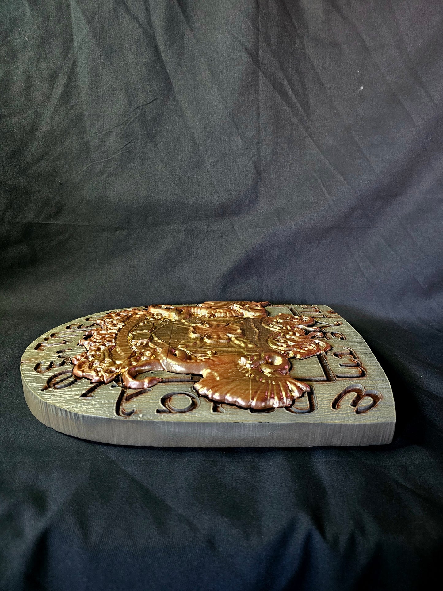 Resident Evil Spencer Mansion Wooden And Gold Emblem Life Size Prop