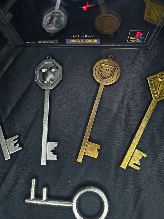 Resident Evil Mansion Keys (1996) (set of 5) 1:1 Prop Replica
