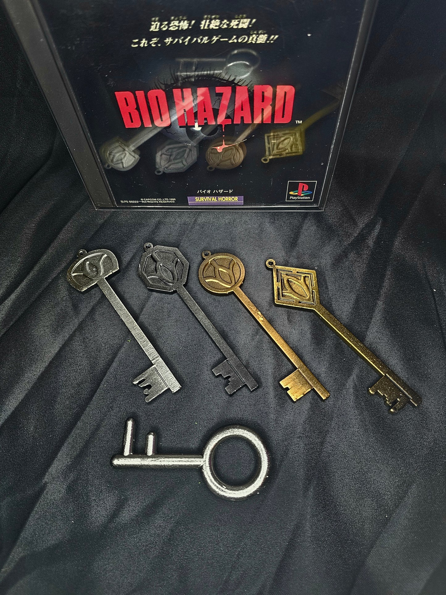 Resident Evil Mansion Keys (1996) (set of 5) 1:1 Prop Replica
