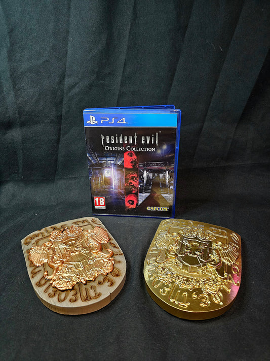 Resident Evil Spencer Mansion Wooden And Gold Emblem Half Scale prop