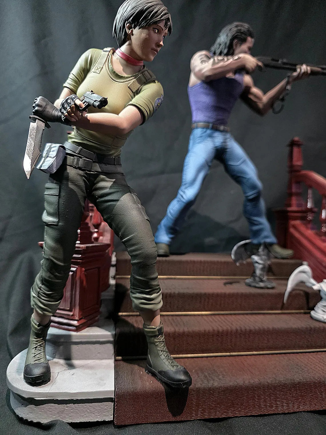 1/6 Resident Evil Zero Billy & Rebecca Premium Statue and base