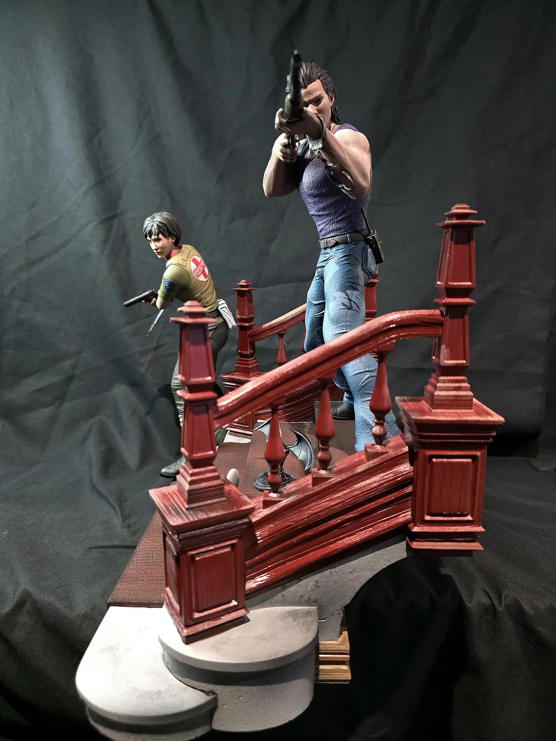 1/6 Resident Evil Zero Billy & Rebecca Premium Statue and base