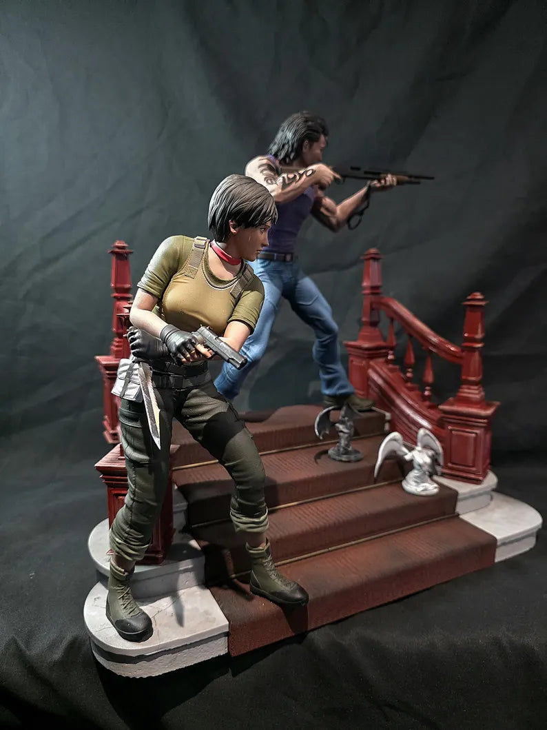 1/6 Resident Evil Zero Billy & Rebecca Premium Statue and base