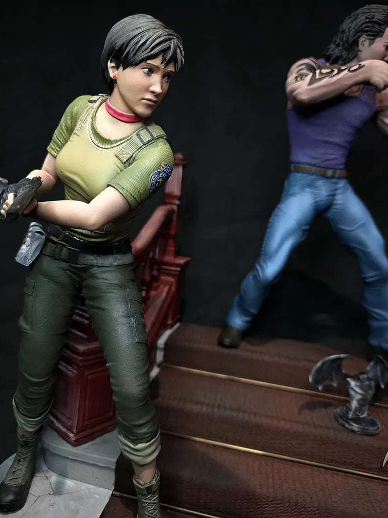 1/6 Resident Evil Zero Billy & Rebecca Premium Statue and base